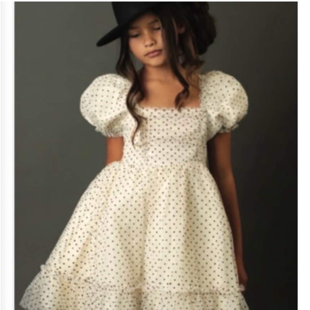 Polka Dot Puff Sleeve Dress
